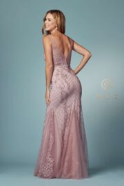 Full Sequined Tulle Embroidered Applique Thick Sraps V-back - Image 19