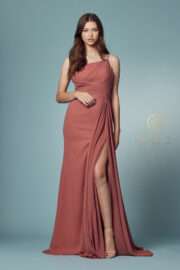 One Shoulder Draped Hip with Slit - Image 4