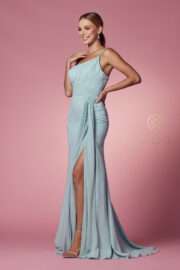 One Shoulder Draped Hip with Slit - Image 7