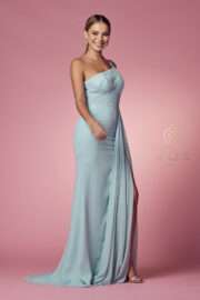 One Shoulder Draped Hip with Slit - Image 8