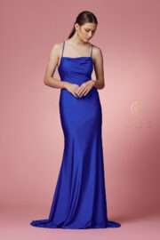 Elegant dress with a cowl neckline and a beautiful open back with lace-up - Image 7