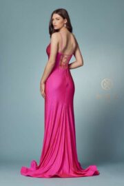 Beaded V-Neck Mermaid Dress - Image 4