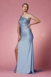 Rhinestone Embellished Gown with Cape - Image 8
