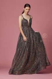 V-Neckline Sequin Ballgown
