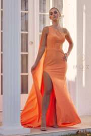 Rhinestone Embellished Gown with Cape - Image 9