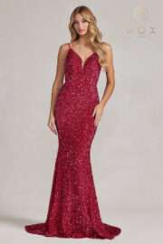 Sequin Cut Out Mermaid Gown - Image 6