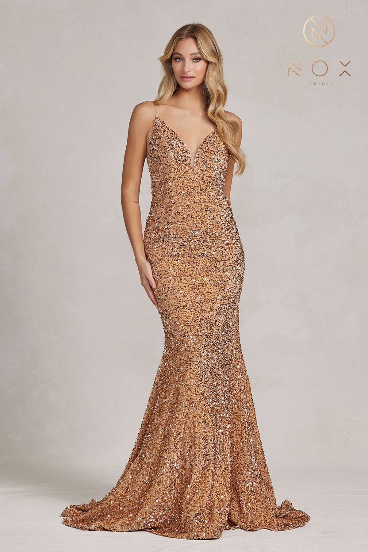 0009206_sequin-cut-out-mermaid-gown.jpeg Sequin Cut Out Mermaid Gown - Image 1