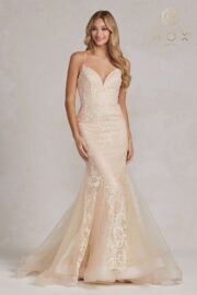 Stunning Spaghetti Strap Mermaid Gown flattering V-neckline - Image 2