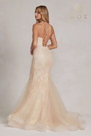 Stunning Spaghetti Strap Mermaid Gown flattering V-neckline - Image 4