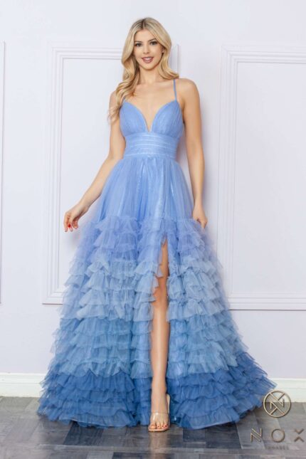 Strapless A-Line Long Ruffle Skirt Dress