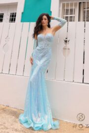 sweetheart neckline Trumpet mermaid silhouette fully sequined bodice - Image 7
