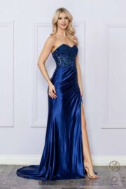 Sweetheart Sequin Bodice with Ruched Hip Dress - Image 8
