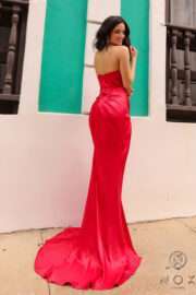 Sweetheart neckline is adorned with rhinestone details lace-up back - Image 10