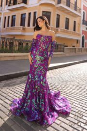 Strapless Sequin Embellished Long Gown - Image 3