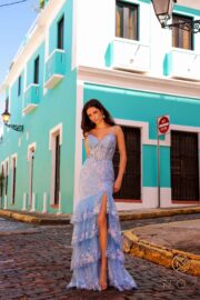 Fully Sequin Trumpet Tiered Tulle Skirt Dress