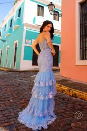 Fully Sequin Trumpet Tiered Tulle Skirt Dress - Image 3