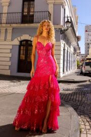 Fully Sequin Trumpet Tiered Tulle Skirt Dress - Image 7