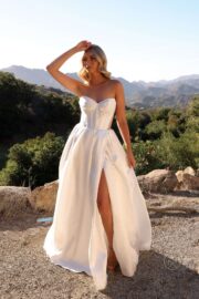 Strapless Bustier Corset A-line Wedding Dress