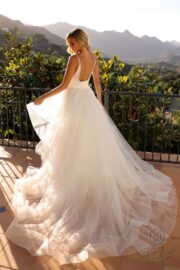 V-Neck Layered Tulle A-line Wedding Dress - Image 2