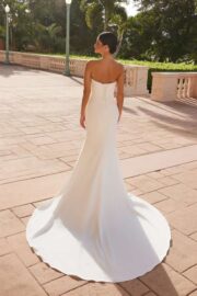 Strapless Straight Neckline Lace Up Wedding Dress - Image 3