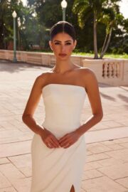 Strapless Straight Neckline Lace Up Wedding Dress - Image 4