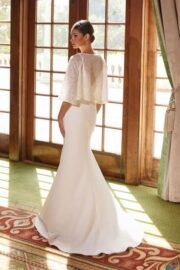 Sweetheart Neckline Wedding Gown With Sequin Jacket - Image 2