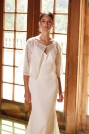 Sweetheart Neckline Wedding Gown With Sequin Jacket - Image 3