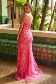 Sweetheart Off-Shoulder Sheer Lace Up Corset Dress - Image 3