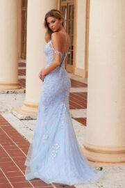 Sequin Embroidery Plunged Neckline Mermaid Dress - Image 2