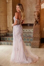 Sequin Embroidery Plunged Neckline Mermaid Dress - Image 5