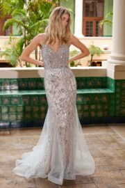 Fully Sequin Tulle Sleeveless Mermaid Gown - Image 4