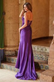 Glitter Satin Sequin Lace Up Bodice Dress - Image 11