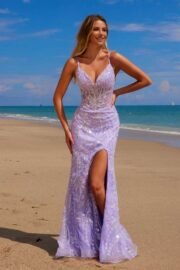 Sweetheart Fully Beaded Dress with Boned Waistline - Image 5