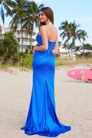 V-Neck Strapless Beaded Dress with Slit - Image 6