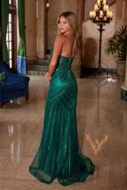 Applique Tulle Gown Lace-Up Back Dress - Image 3