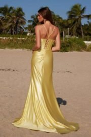 V-Neck Sequin Embellished Boned Corset Satin Dress - Image 7