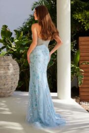 Strapless Embellished Dress with High slit - Image 2
