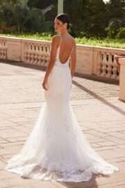 Low Back Flower Embroidered Tulle Wedding Gown - Image 3