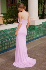 Full Sequin Mesh Asymmetrical Sweetheart Neck Dress - Image 2