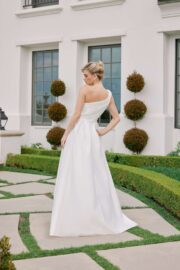 One Shoulder Satin A-Line Wedding Gown - Image 4