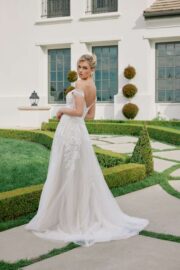 Off-Shoulder Embroidered Tulle A-line Wedding Gown - Image 4