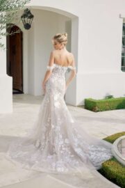 Off Shoulder Applique Tulle Wedding Dress - Image 2