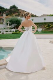 Strapless Ruched Top A-line Wedding Dress - Image 3