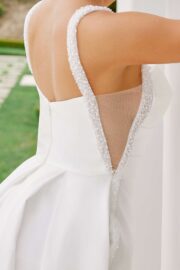 Beaded Straps Square Neckline Wedding dress - Image 5