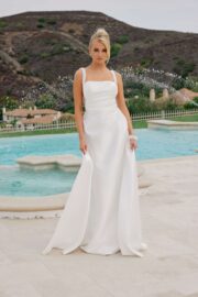 Beaded Straps Square Neckline Wedding dress - Image 3
