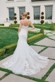 Sweetheart Boned Waistline Embroidered Lace Wedding Gown - Image 4