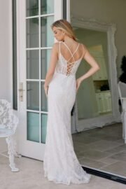 Beaded Floral Applique Dress With Detachable Skirt - Image 5