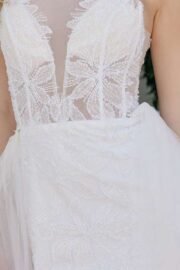Beaded Floral Applique Dress With Detachable Skirt - Image 7