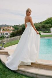 Strapless A-line High Slit Wedding Gown - Image 5