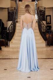 A-LINE BONED CORSET TWIST FRONT SWEETHEART NECKLINE LEG SLIT - Image 8